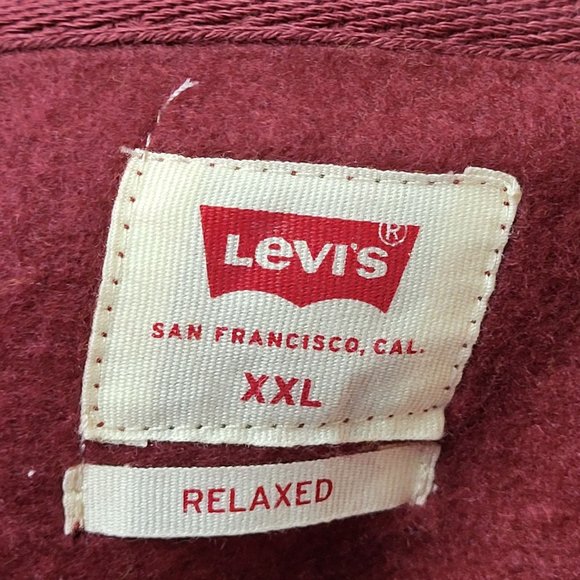 NWT Levi's Men's Hoodie - Gold & Maroon -Relaxed‎ Fit - XXL Long Sleeve Pullover - Picture 7 of 16